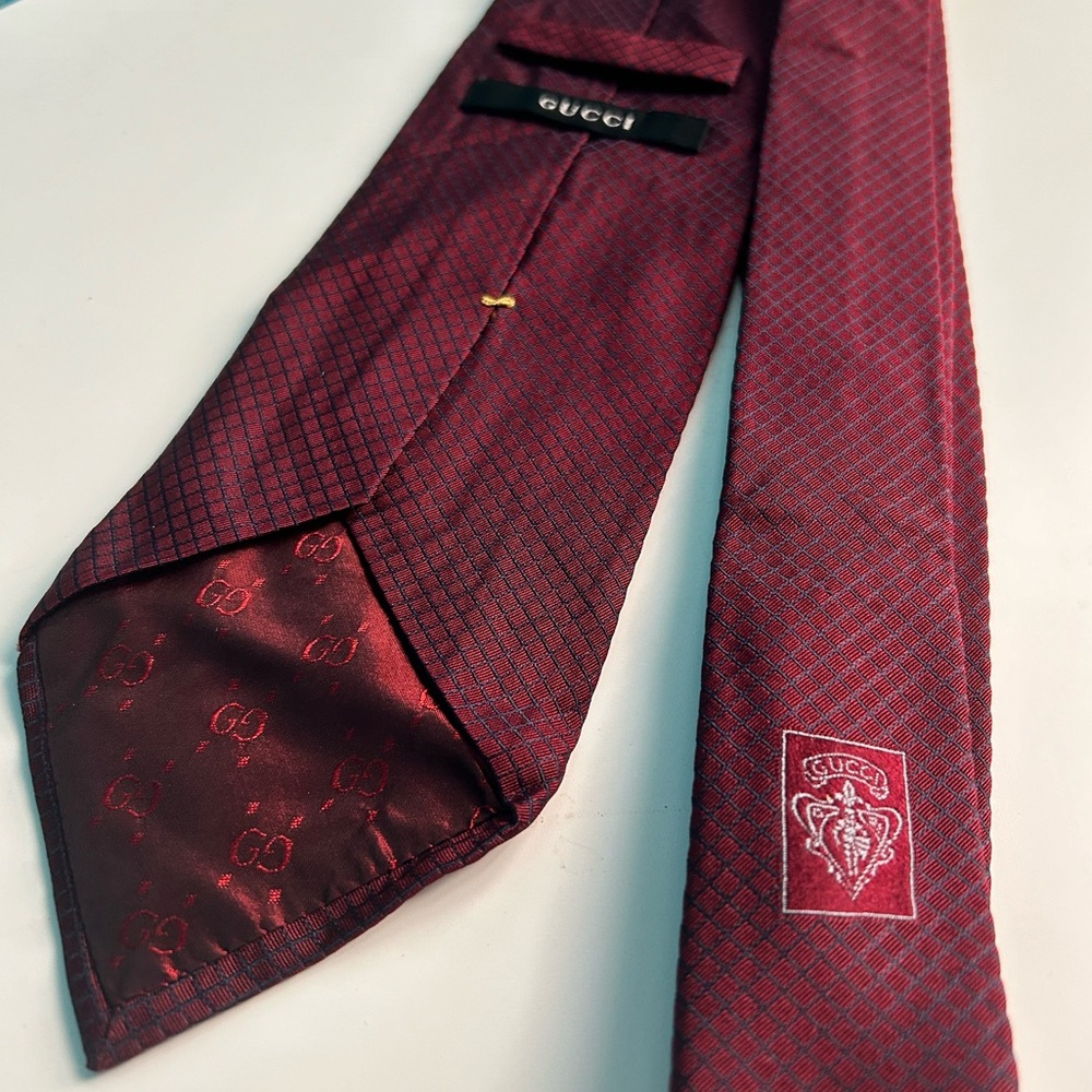 Gucci Vintage Red Silk Tie